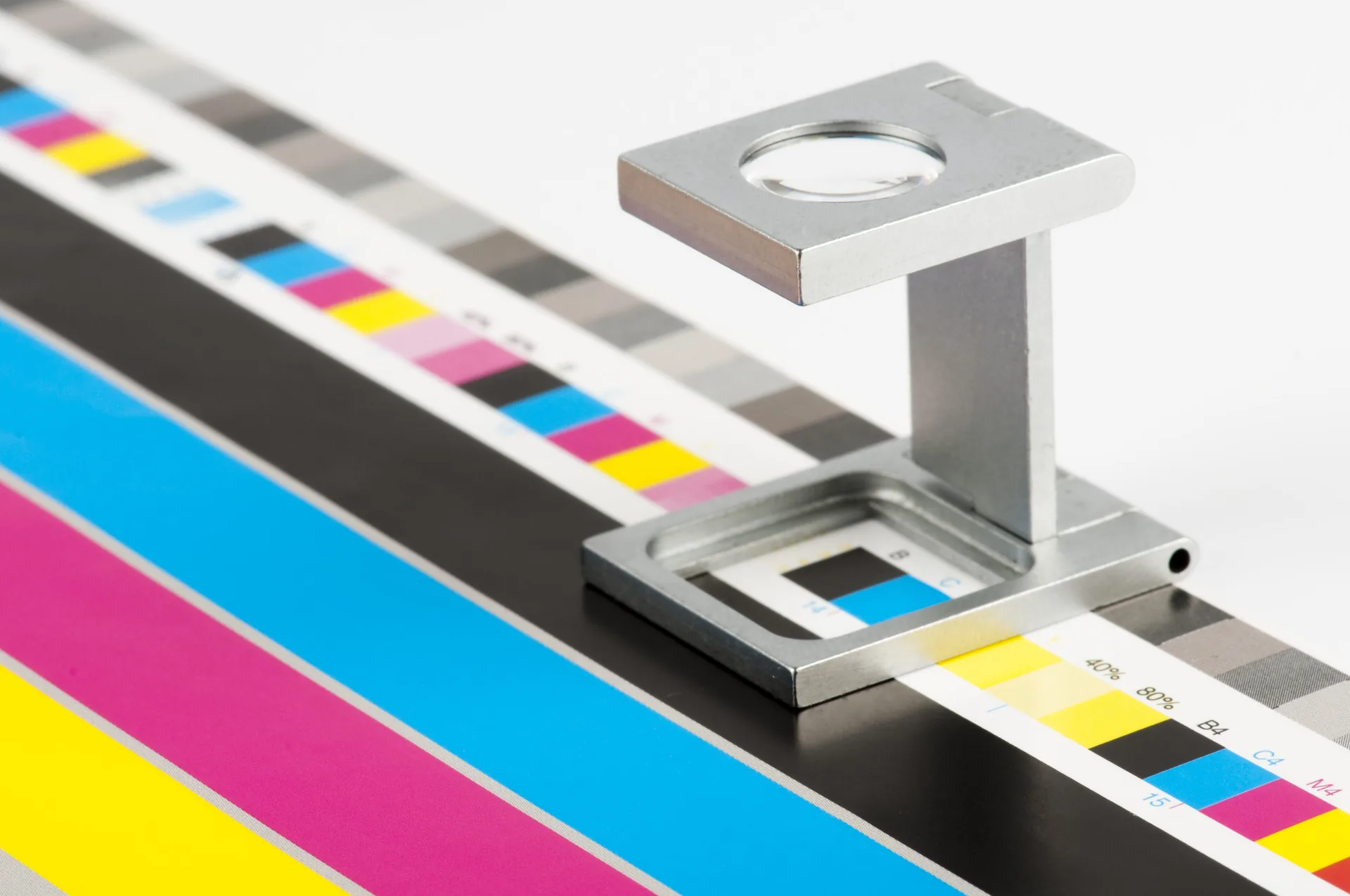 CMYK color guide swatches used for press color matching