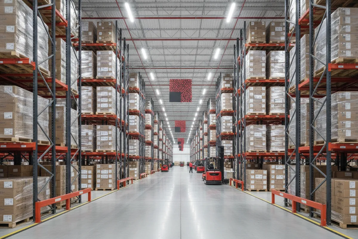 J.M. Field third-party logistics warehouse in Fort Lauderdale with high-bay pallet racking and order picking